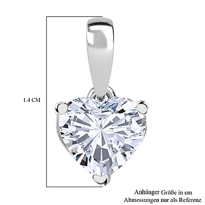 Luxuriant Lab Grown Diamond G-H SI 1.02 ctw Pendant in Rhodium Over Sterling Silver