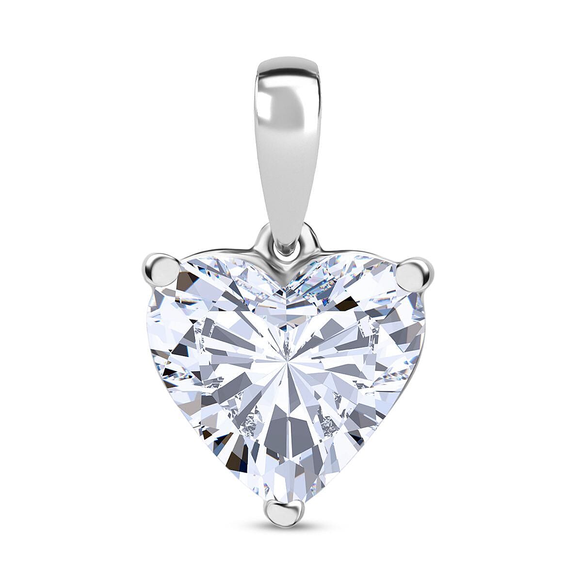 Luxuriant Lab Grown Diamond G-H SI 2.53 ctw Pendant in Rhodium Over Sterling Silver