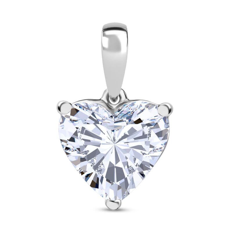 Luxuriant Lab Grown Diamond G-H SI 2.53 ctw Pendant in Rhodium Over Sterling Silver
