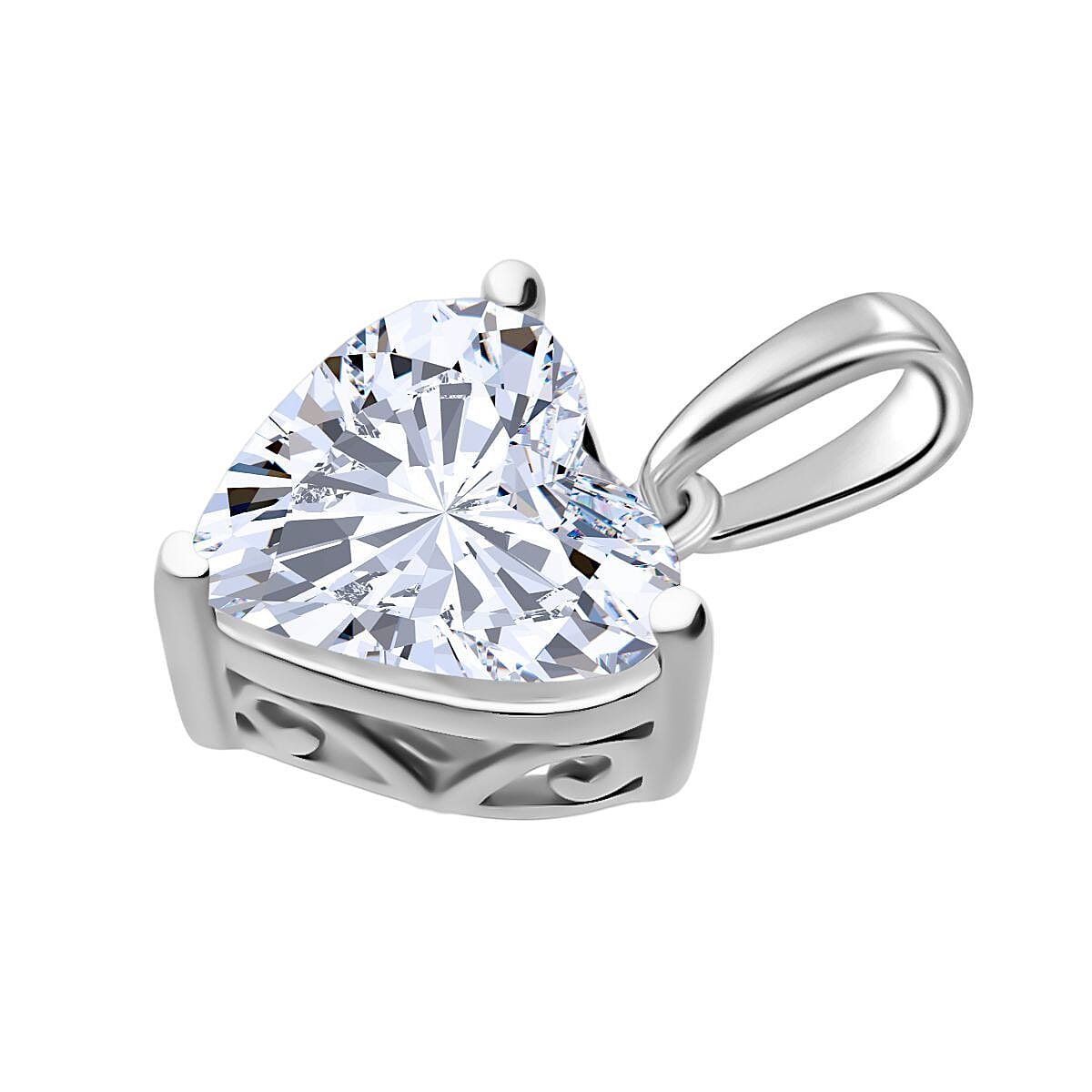 Luxuriant Lab Grown Diamond G-H SI 2.53 ctw Pendant in Rhodium Over Sterling Silver