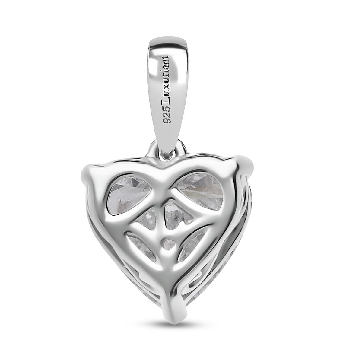 Luxuriant Lab Grown Diamond G-H SI 2.53 ctw Pendant in Rhodium Over Sterling Silver