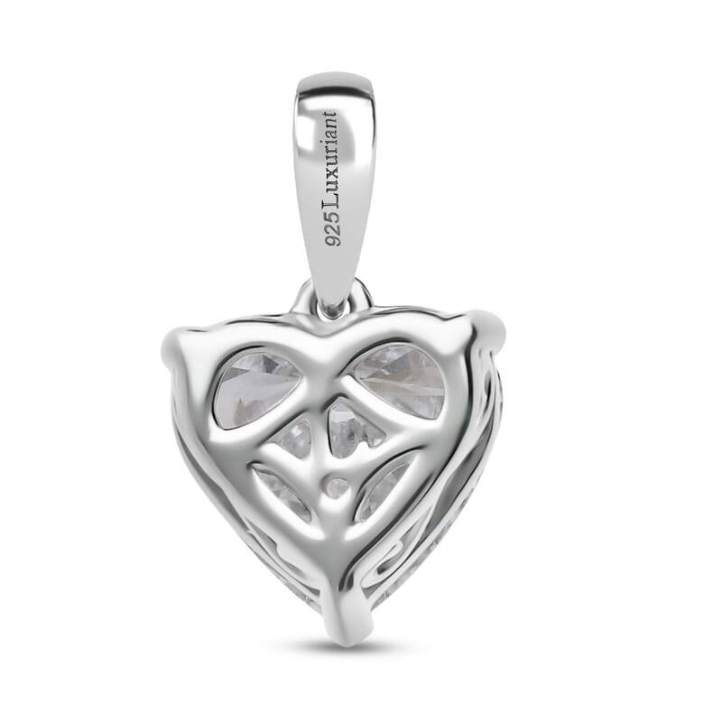 Luxuriant Lab Grown Diamond G-H SI 2.53 ctw Pendant in Rhodium Over Sterling Silver