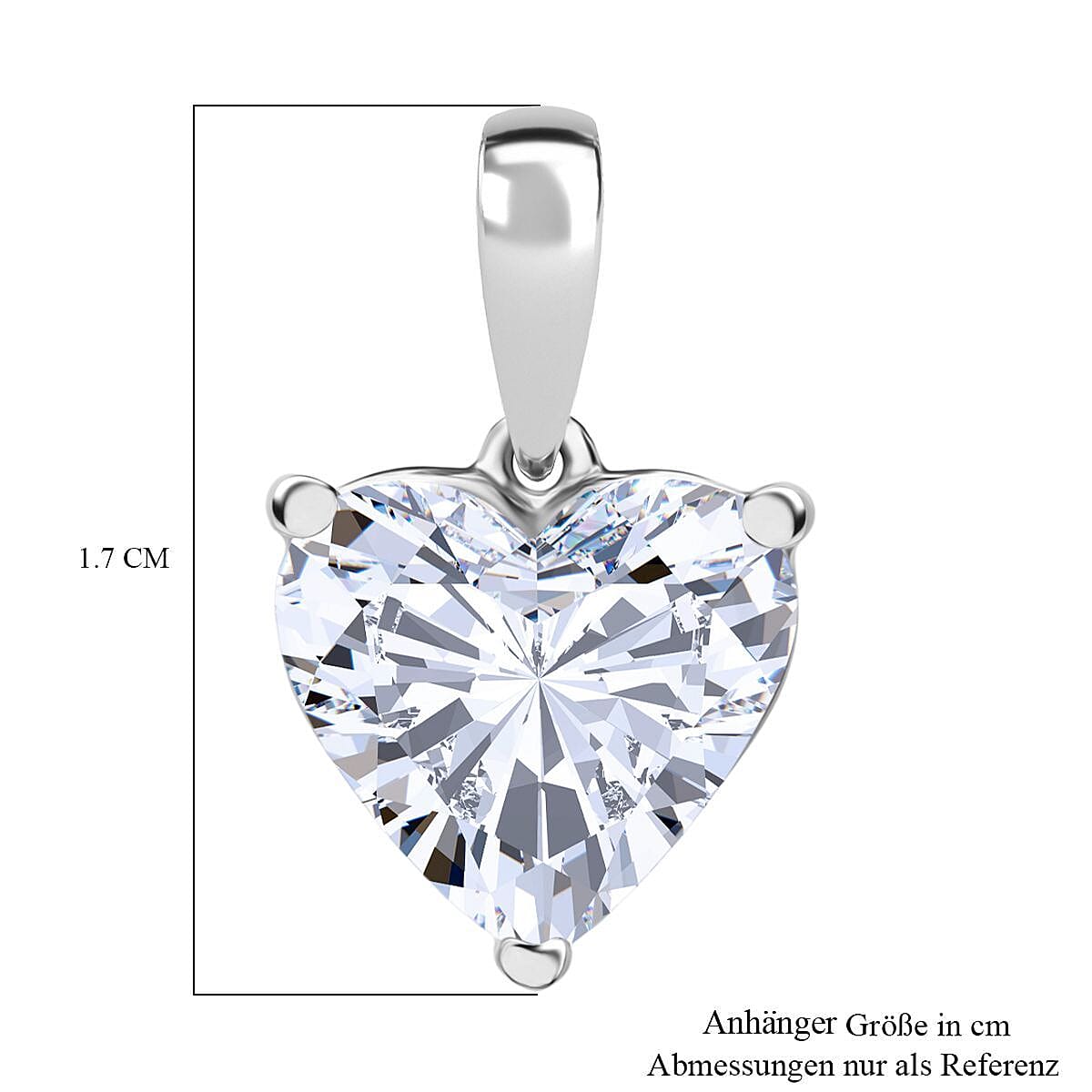Luxuriant Lab Grown Diamond G-H SI 2.53 ctw Pendant in Rhodium Over Sterling Silver