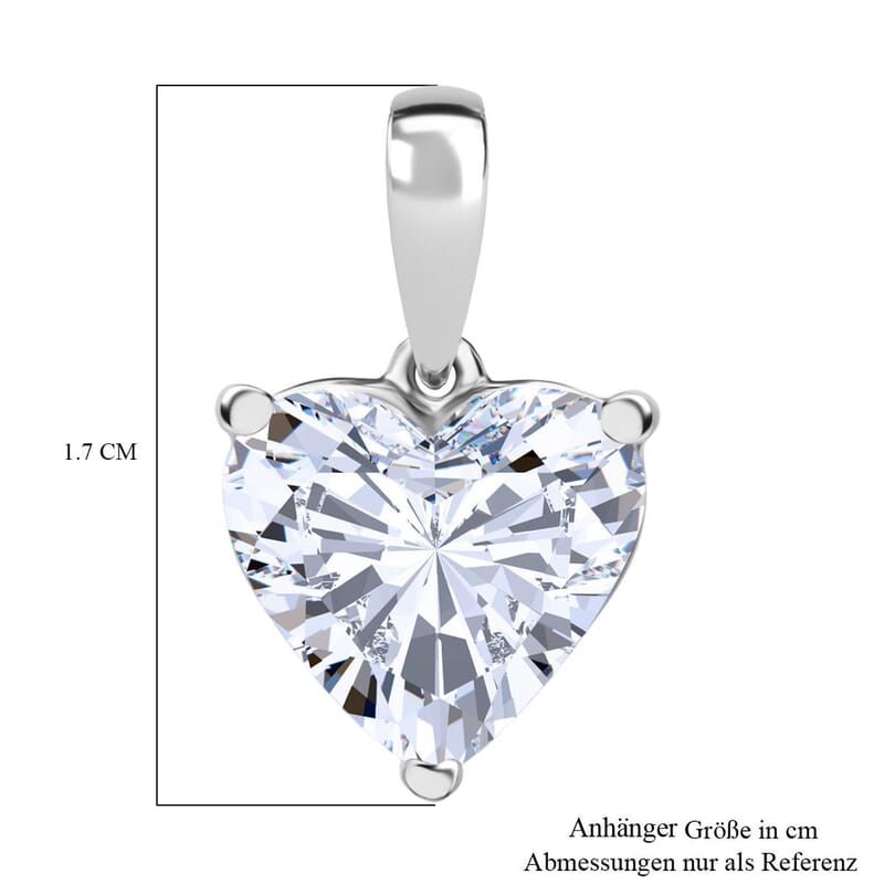 Luxuriant Lab Grown Diamond G-H SI 2.53 ctw Pendant in Rhodium Over Sterling Silver
