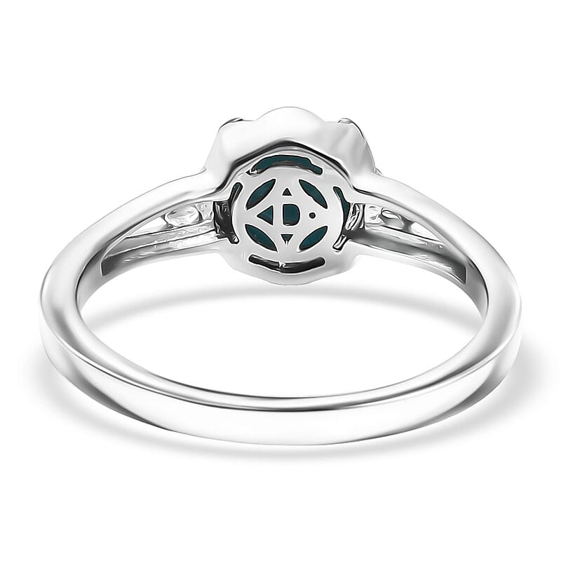 D'Joy Sleeping Beauty Turquoise 1.10 ctw Solitaire Ring in Platinum Over Sterling Silver (Size 10.0)