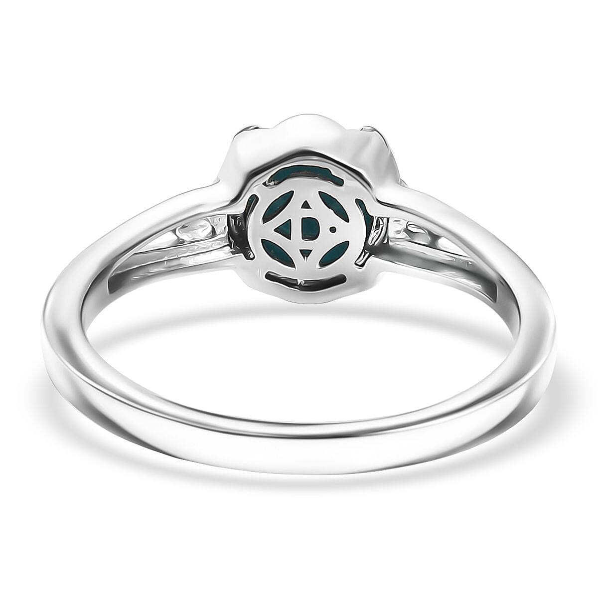 D'Joy Sleeping Beauty Turquoise 1.10 ctw Solitaire Ring in Platinum Over Sterling Silver (Size 8.0) image number 4