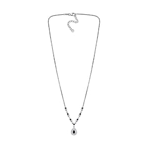 Doorbuster D'Joy AAA Monte Belo Indicolite and Moissanite 1.60 ctw Art Deco Necklace in Rhodium Over Sterling Silver 18 Inches