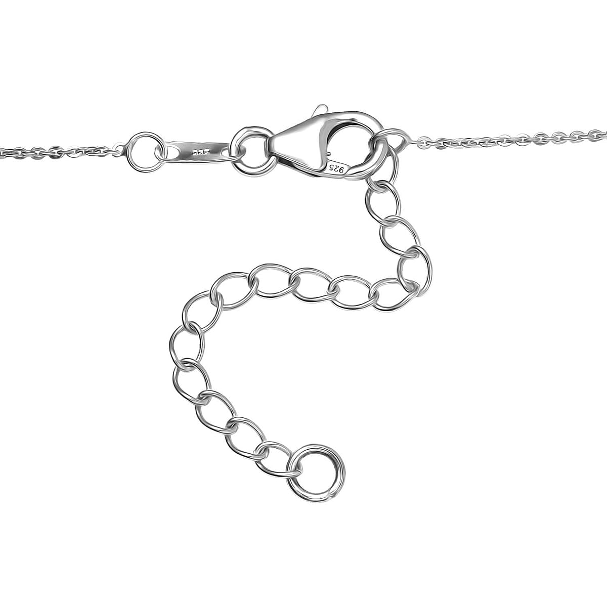 Doorbuster D'Joy AAA Monte Belo Indicolite and Moissanite 1.60 ctw Art Deco Necklace in Rhodium Over Sterling Silver 18 Inches image number 4