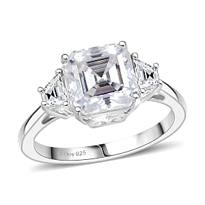 Doorbuster D'Joy Moissanite 2.80 ctw Art Deco Ring in Rhodium Over Sterling Silver (Size 7.0)