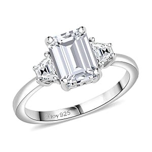 Doorbuster D'Joy Moissanite 2.00 ctw Art Deco Ring in Rhodium Over Sterling Silver (Size 7.0)