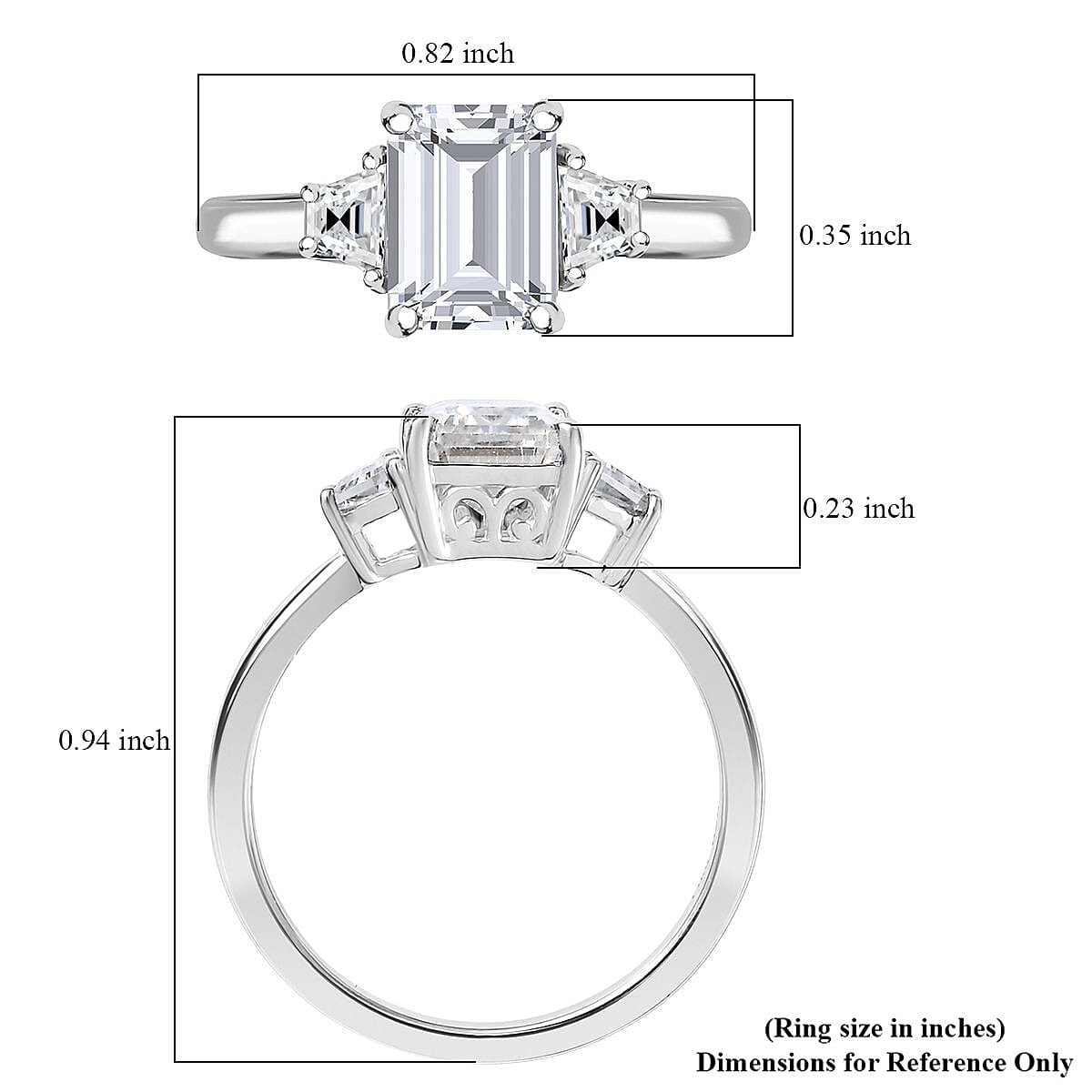 Doorbuster D'Joy Moissanite 2.00 ctw Art Deco Ring in Rhodium Over Sterling Silver (Size 7.0) image number 5
