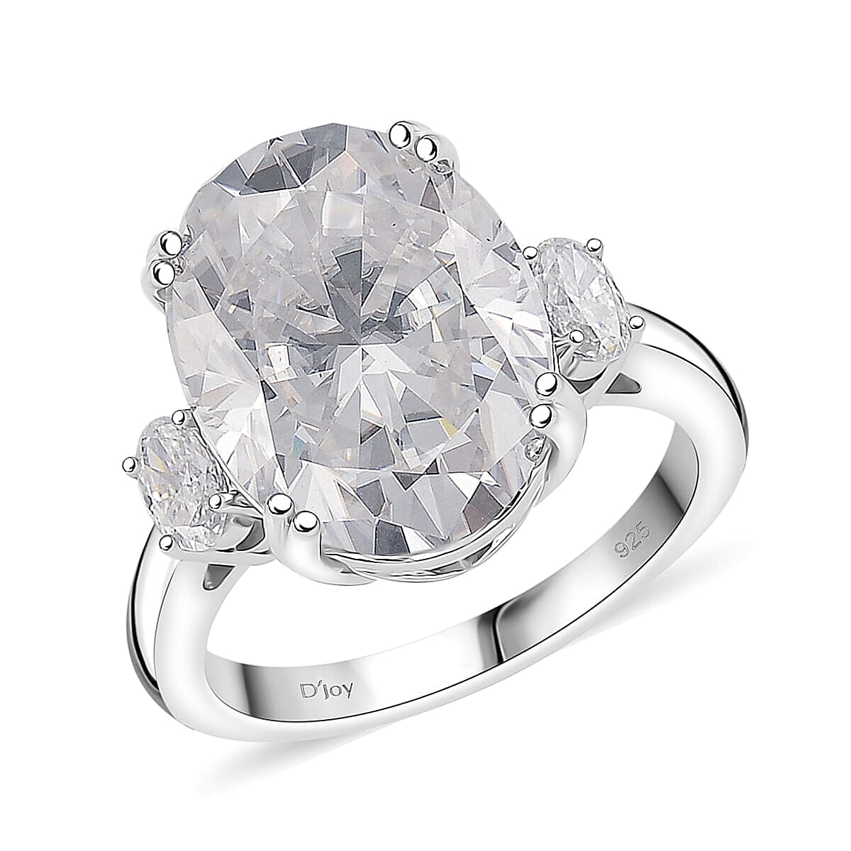 D'Joy Moissanite 10.50 ctw Ring in Rhodium Over Sterling Silver (Size 10.0) image number 0