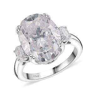 D'Joy Moissanite 10.50 ctw Ring in Rhodium Over Sterling Silver (Size 10.0)