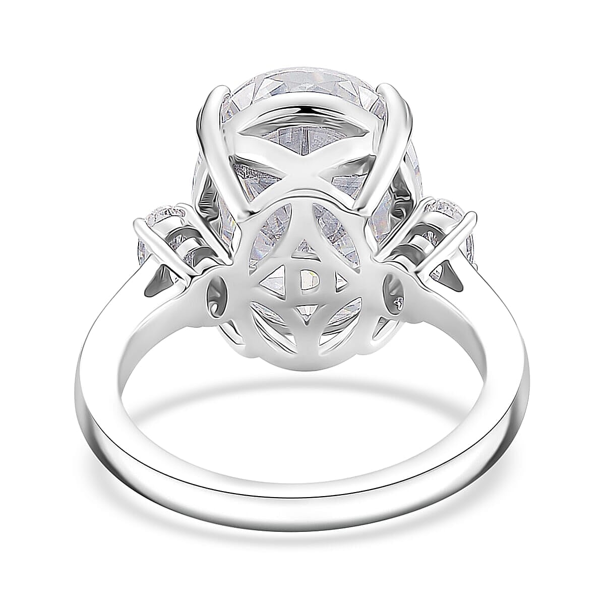 D'Joy  Moissanite Ring in Rhodium Over Sterling Silver 10.45 ctw (Size 6.0) image number 4