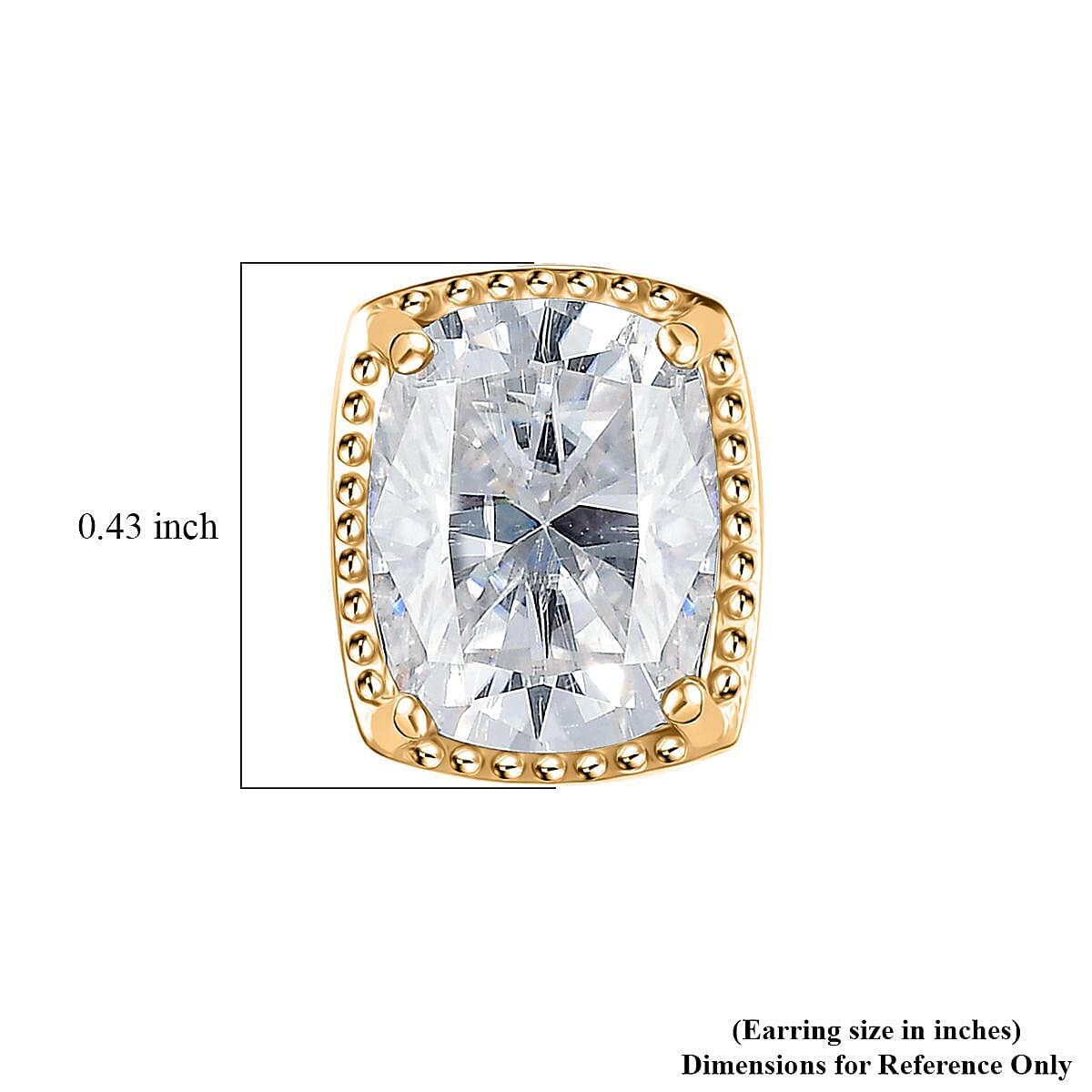 D'Joy Moissanite 4.10 ctw Earrings in 18K Vermeil Yellow Gold Over Sterling Silver image number 4