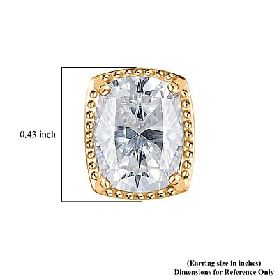 D'Joy Moissanite 4.10 ctw Earrings in 18K Vermeil Yellow Gold Over Sterling Silver
