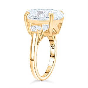 D'Joy Moissanite (Ovl 16x12mm) Ring in 18K Vermeil YG Over Sterling Silver (Size 5.0) 10.50 ctw