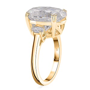 D'Joy Moissanite 10.50 ctw Ring in 18K Vermeil Yellow Gold Over Sterling Silver (Size 7.0) 