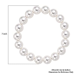White Shell Pearl Stretch Bracelet (7.25-7.75In)