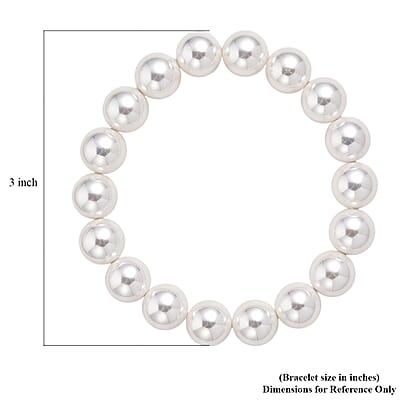 White Shell Pearl Stretch Bracelet (7.25-7.75In)
