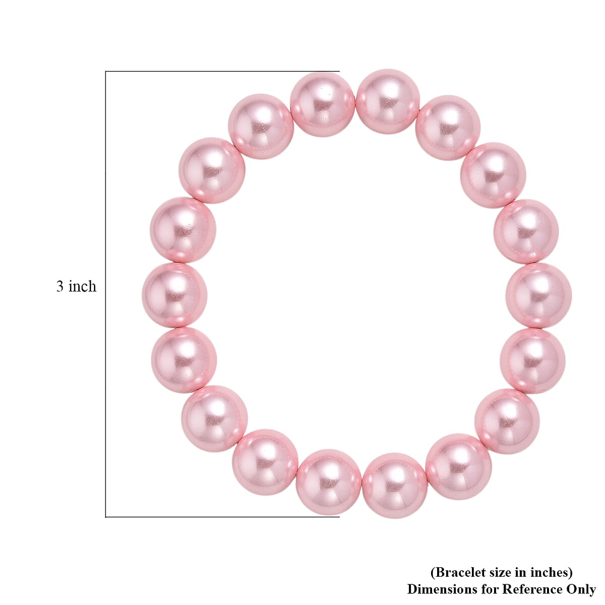 Pink Shell Pearl Stretch Bracelet (7.25-7.75In) image number 3