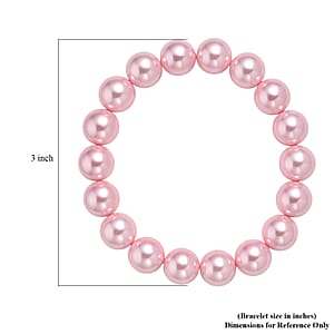 Pink Shell Pearl Stretch Bracelet (7.25-7.75In)