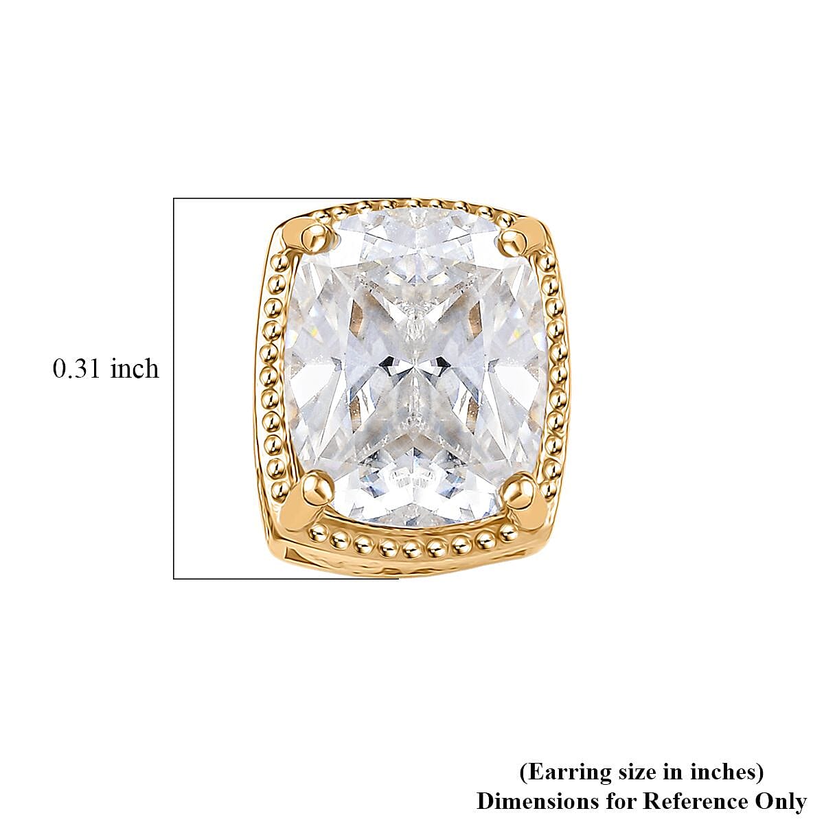 D'Joy Moissanite 7.30 ctw Stud Earrings in 18K Vermeil Yellow Gold Over Sterling Silver image number 4