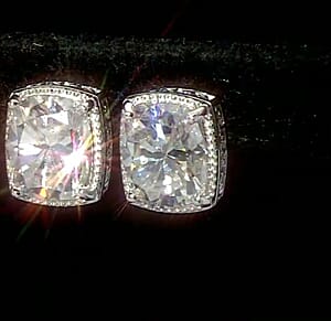D'Joy Moissanite 7.85 ctw Stud Earrings in Rhodium Over Sterling Silver