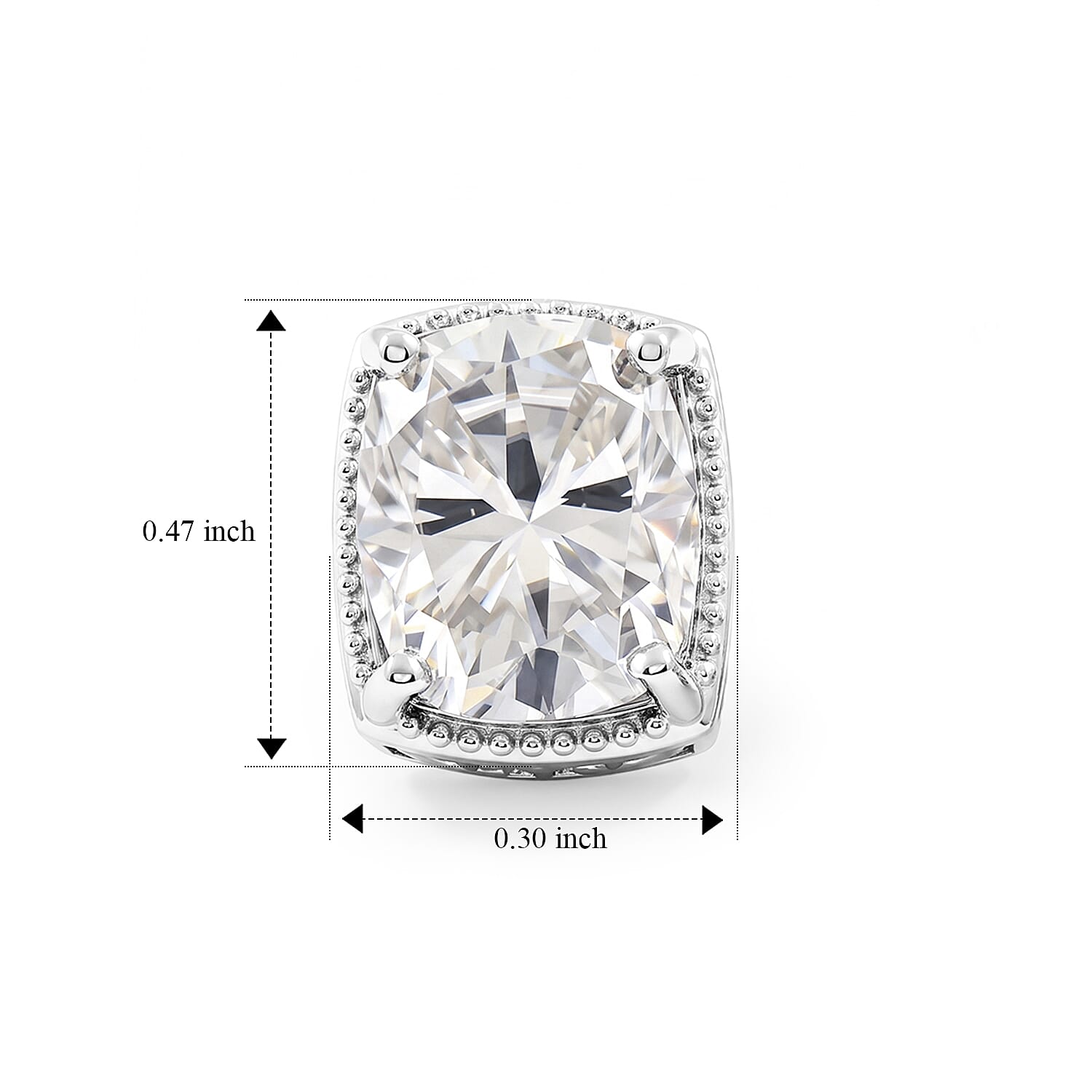 D'Joy Moissanite 7.85 ctw Stud Earrings in Rhodium Over Sterling Silver