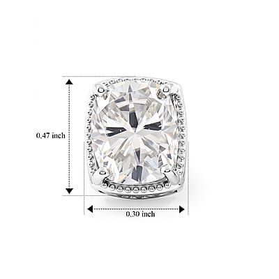D'Joy Moissanite 7.85 ctw Stud Earrings in Rhodium Over Sterling Silver