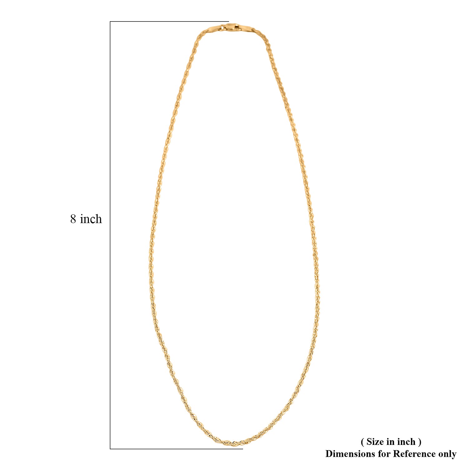 1.9mm Laser Rope Chain Necklace in 14K Yellow Gold 2 Grams 18 Inches