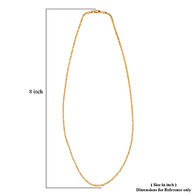 1.9mm Laser Rope Chain Necklace in 14K Yellow Gold 2.1 Grams 20 Inches