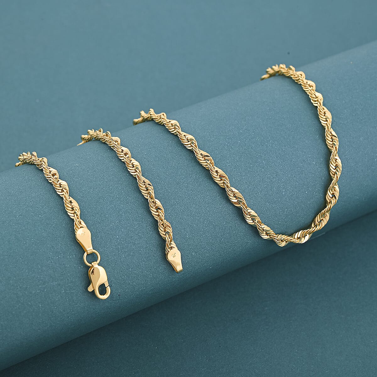 Rope Chain Necklace in 10K Yellow Gold 5.80 Grams 24 Inches image number 1