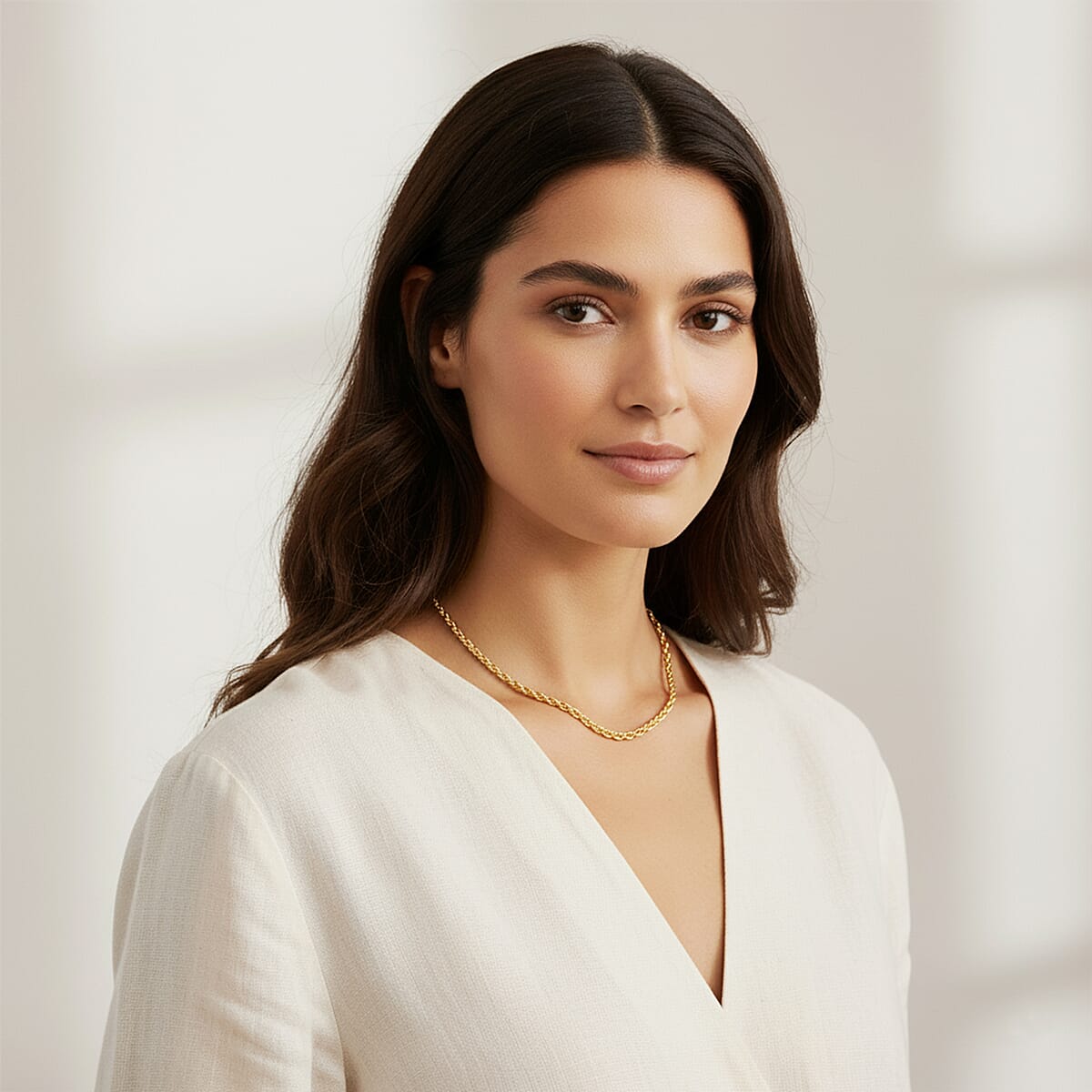 Rope Chain Necklace in 10K Yellow Gold 5.80 Grams 24 Inches image number 2