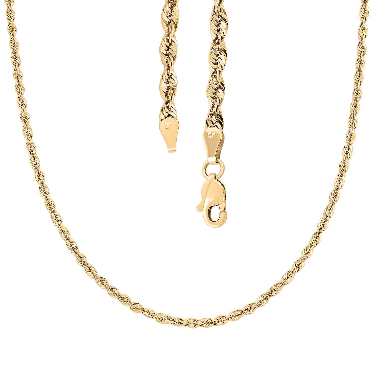 Rope Chain Necklace in 10K Yellow Gold 5.80 Grams 24 Inches