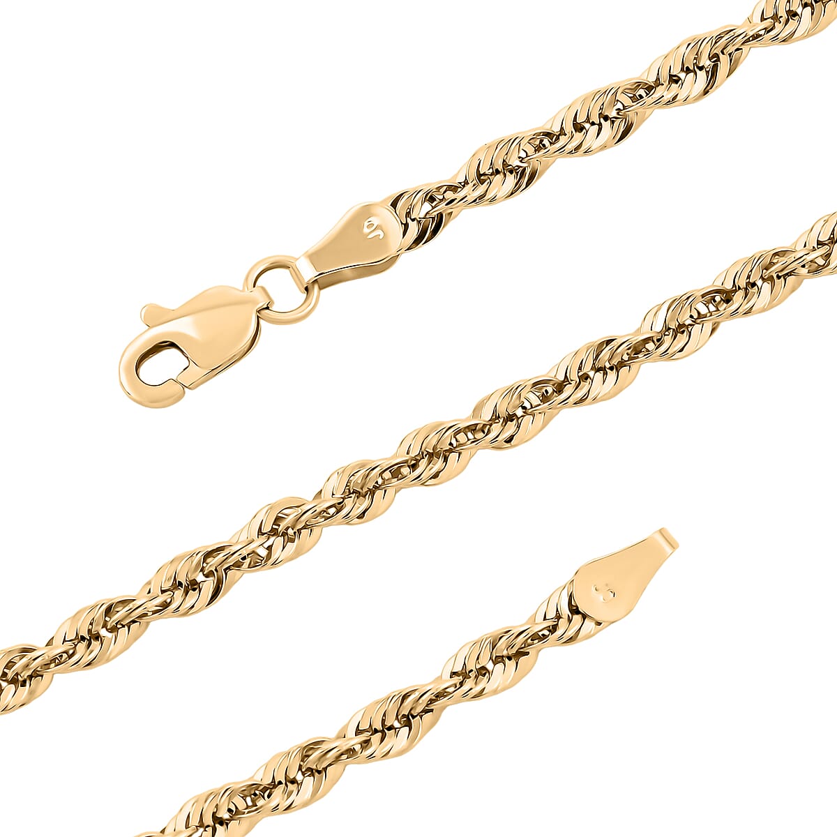 Rope Chain Necklace in 10K Yellow Gold 5.80 Grams 24 Inches image number 5