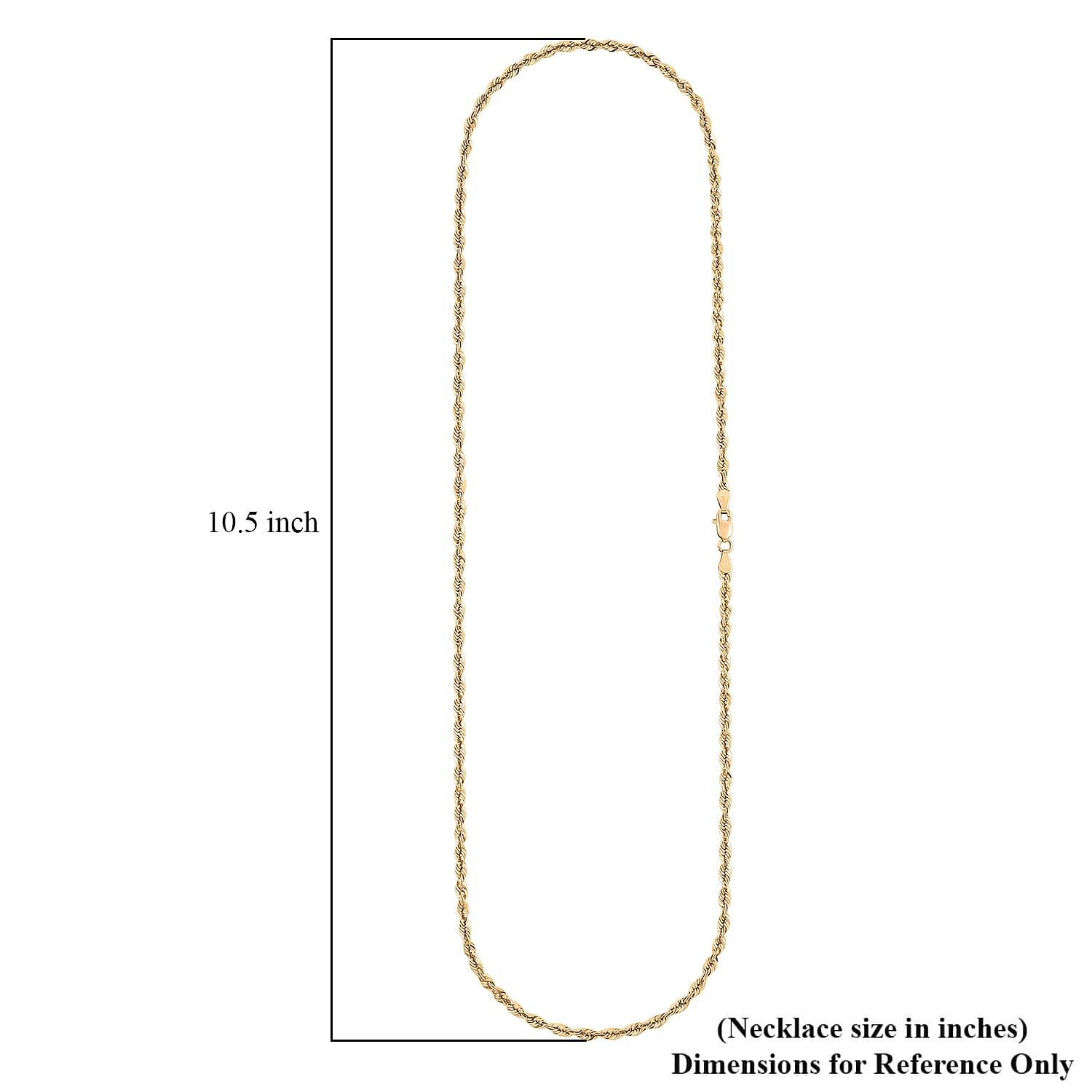 Rope Chain Necklace in 10K Yellow Gold 5.80 Grams 24 Inches