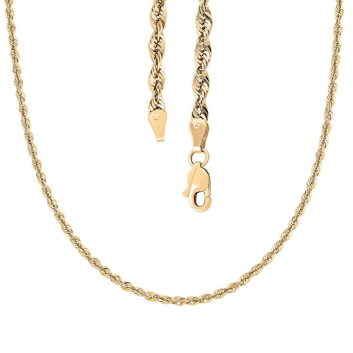 Rope Chain Necklace in 10K Yellow Gold 6.3 Grams 26 Inches image number 4