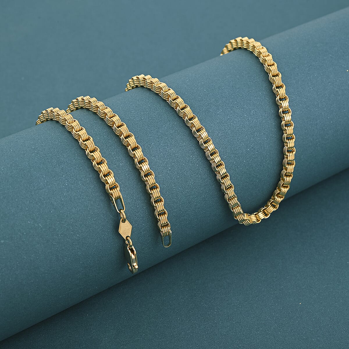 3.2mm Byzantine Chain Necklace in 10K Yellow Gold 11 Grams 24 Inches image number 1