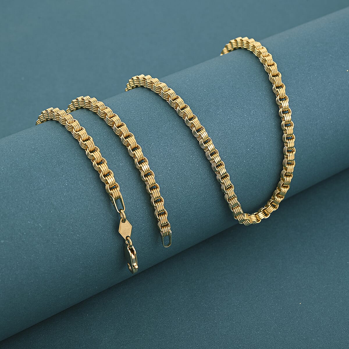 3.2mm Byzantine Chain Necklace in 10K Yellow Gold 11.4 Grams 26 Inches image number 1