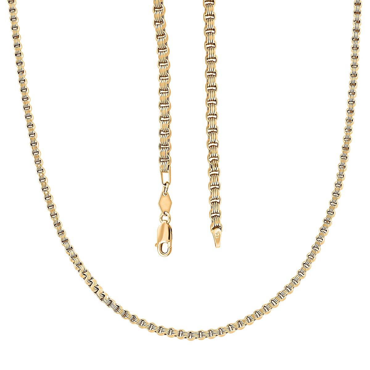 3.2mm Byzantine Chain Necklace in 10K Yellow Gold 11.4 Grams 26 Inches image number 4