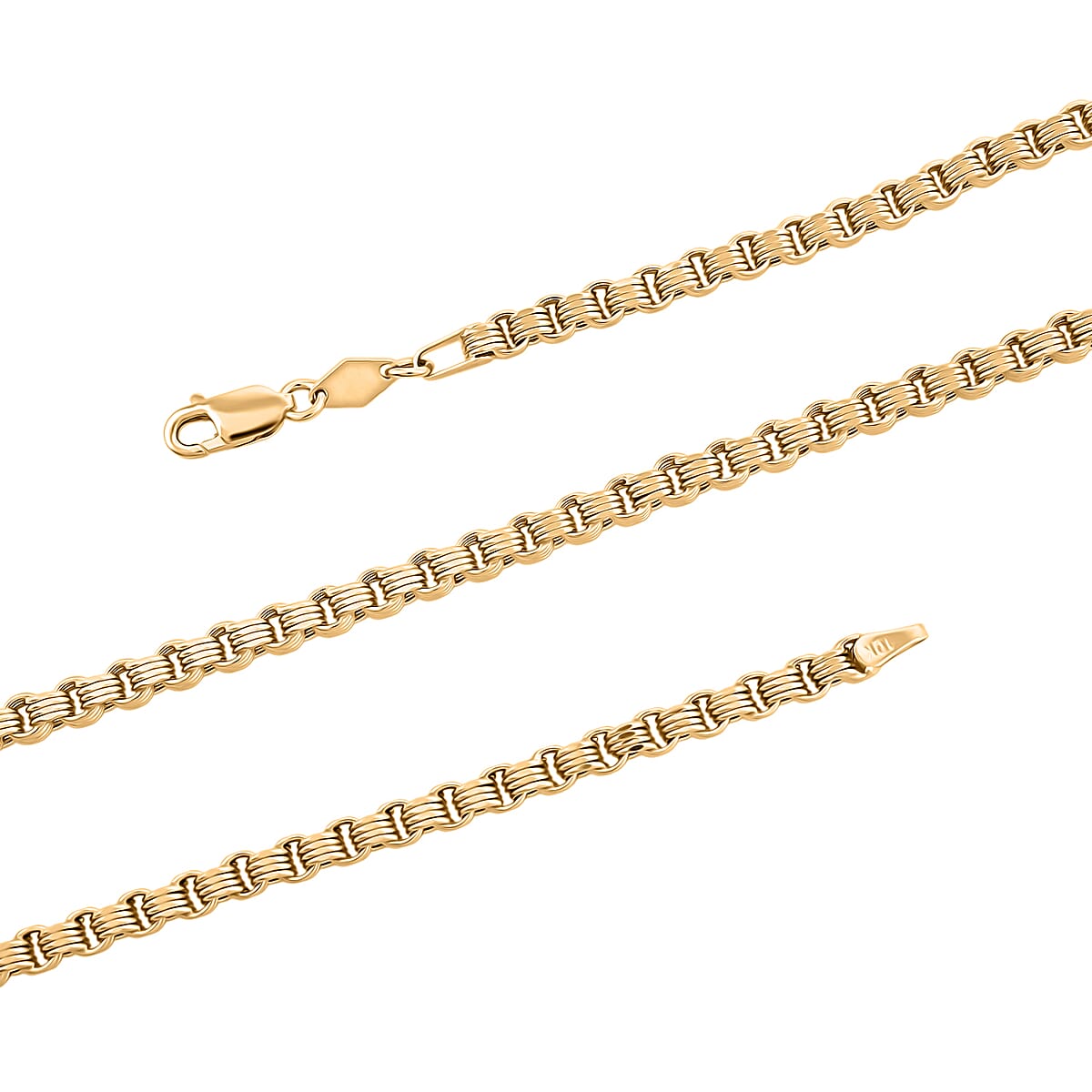 3.2mm Byzantine Chain Necklace in 10K Yellow Gold 11.4 Grams 26 Inches image number 5