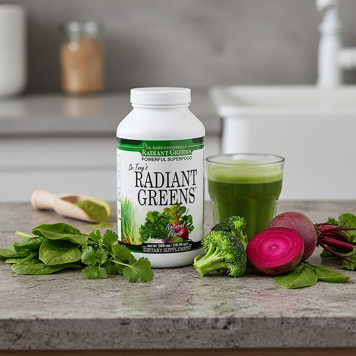 Radiant Greens Dr. Tonys Natural Flavor Dietary Supplement 10.58oz image number 1