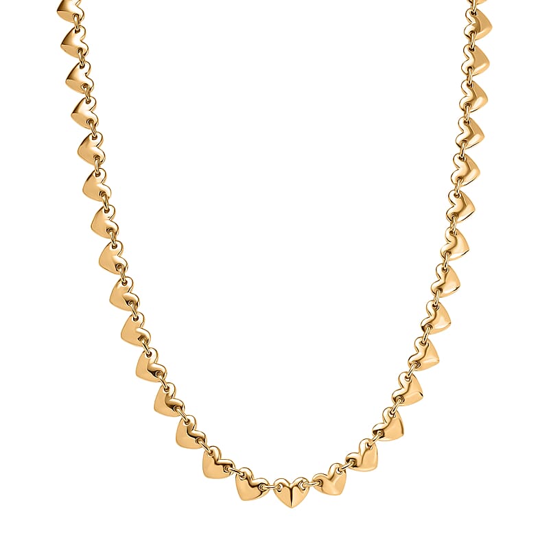 EverTrue Bronzella Collection Golden Endless Love Heartbeat Necklace in 18K YG Plated Bronze 18-20 Inches