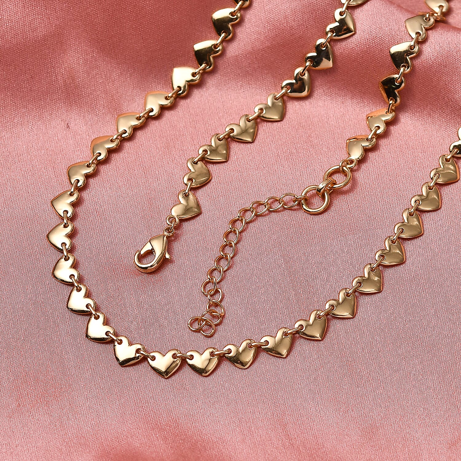 EverTrue Bronzella Collection Golden Endless Love Heartbeat Necklace in 18K YG Plated Bronze 18-20 Inches