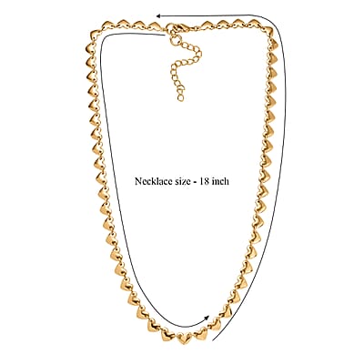 EverTrue Bronzella Collection Golden Endless Love Heartbeat Necklace in 18K YG Plated Bronze 18-20 Inches