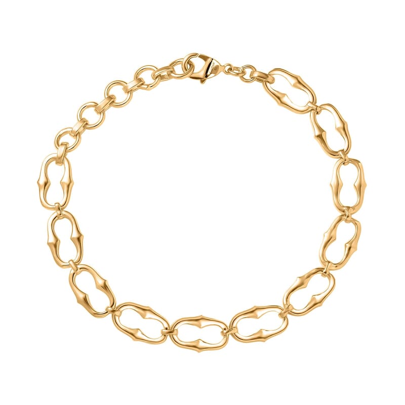 EverTrue Bronzella Collection Interlocking Loop Bracelet in 18K YG Plated Bronze (6.50 In)