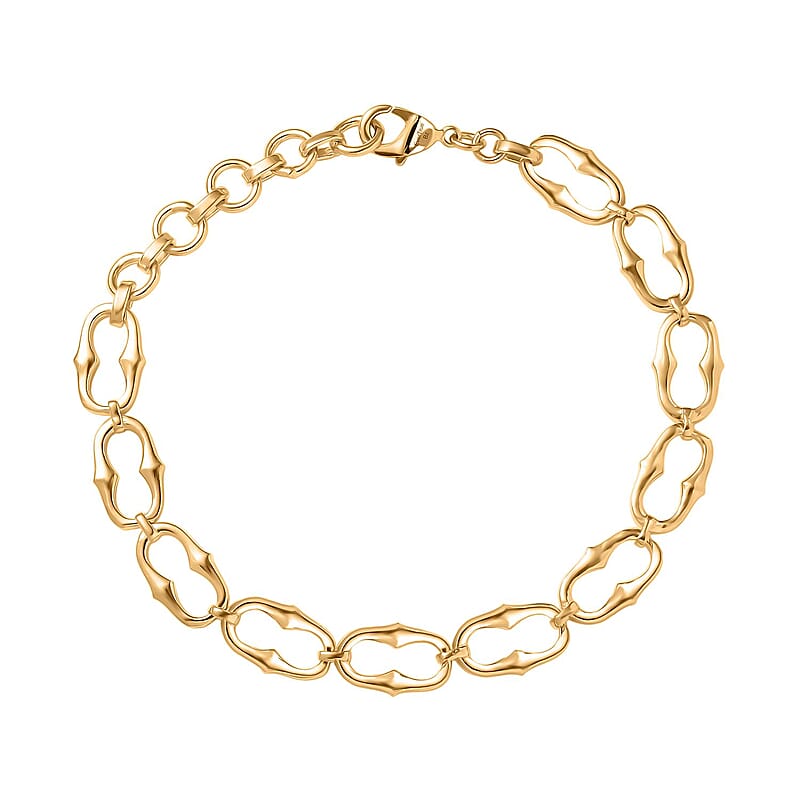 EverTrue Bronzella Collection Interlocking Loop Bracelet in 18K YG Plated Bronze (6.50 In)