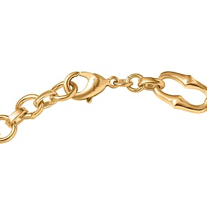 EverTrue Bronzella Collection Interlocking Loop Bracelet in 18K YG Plated Bronze (6.50 In)