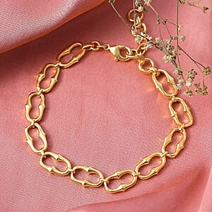 EverTrue Bronzella Collection Interlocking Loop Bracelet in 18K YG Plated Bronze (7.25 In)